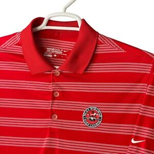 Nike Golf Tour Performance MCAS Miramar Golf Course Polo Shirt‎ Red Stripe Large